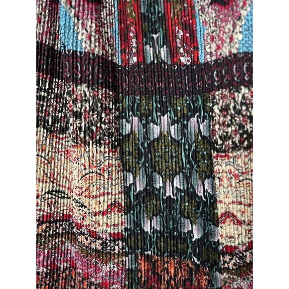 Anthropologie One September Womens Top Size M Tamarosa Red Pleated Patchwork - Picture 4 of 10